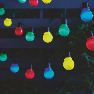 George Home mehrfarbige solarbetriebene Globus-Party-Lichter mit 25 Birnen, UK-Version