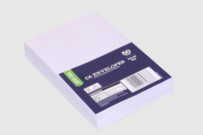 Pen & Gear C6 weiße Papierumschläge, 50er Pack