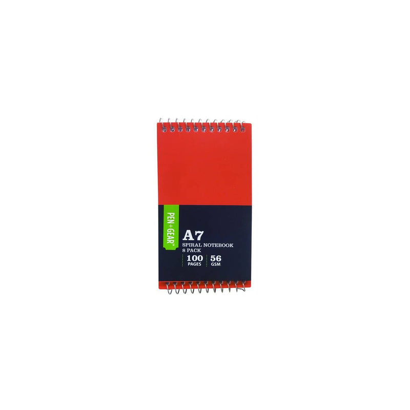 Pen & Gear spiral A7 notebook 8 pack, imported from the UK