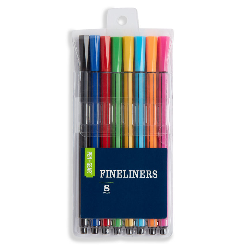 Pen & Gear Assorted Colour Fineliners 8 Pack GOODS ASDA   