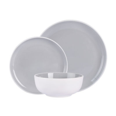 George Home dinner set grey two-tone 12-piece, UK version