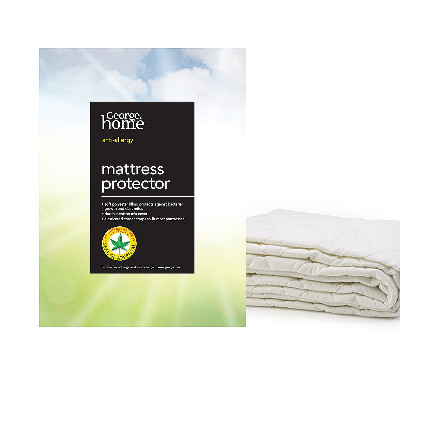George Home anti-allergy mattress protector King, imported from the UK
