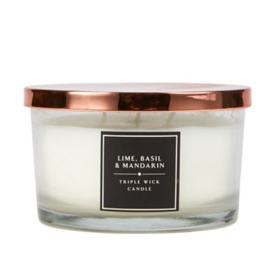 ASDA George Home Classic Lime, Basil and Mandarin Triple Wick Candle 450g- Buy online at McGrocer