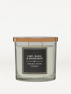ASDA George Home Classic Lime, Basil and Mandarin Double Wick Candle 380g- Buy online at McGrocer