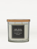 George Home Classic Lime, Basil and Mandarin Double Wick Candle 380g - British product