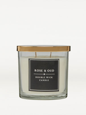 George Home double wick rose and oud candle 380g (British brand)