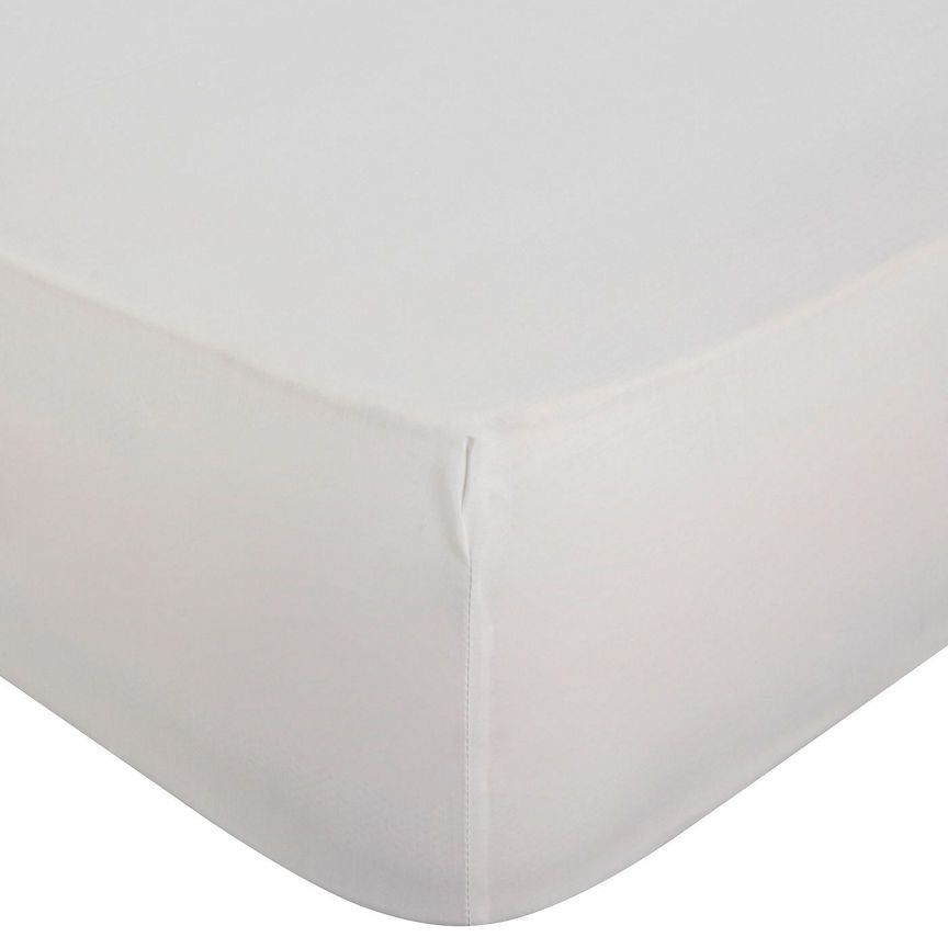 George Home White Brushed Cotton Fitted Sheet - Single GOODS ASDA   