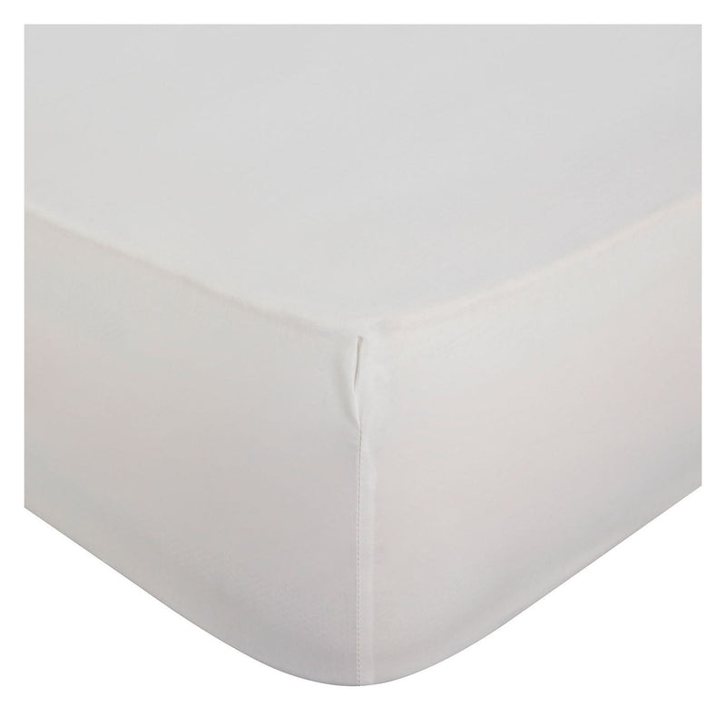 George Home white brushed cotton fitted sheet for double bed, UK version