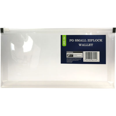 Clear Ziplock wallet for organising small items - British product