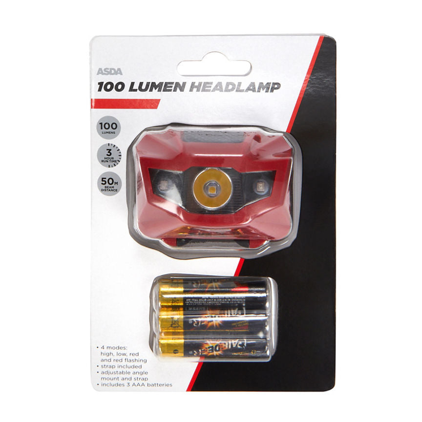 ASDA 100 Lumen Head Torch GOODS ASDA   