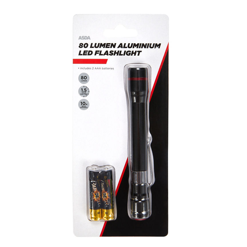 ASDA 80 Lumen Aluminium LED Flashlight GOODS ASDA   