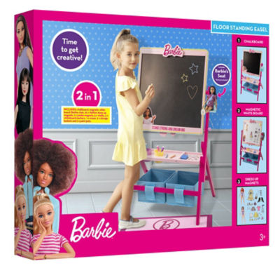 Barbie wooden rotating easel with whiteboard and chalkboard, UK version