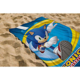Officially licensed Sonic the Hedgehog towel, imported from the UK