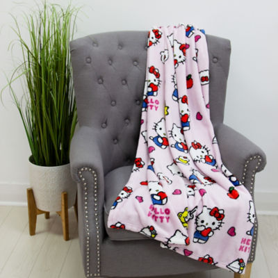 Hello Kitty soft fleece blanket with iconic design, UK version
