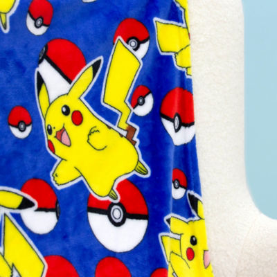 Pokemon fleece blanket Pikachu Pokeballs blue (British brand)