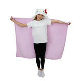 Hello Kitty hooded fleece blanket pink 100x120cm (British brand)