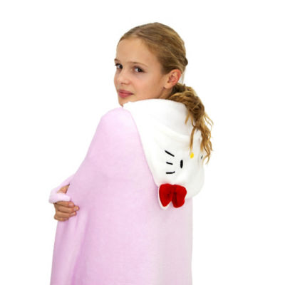 Hello Kitty hooded fleece blanket pink 100x120cm (British brand)