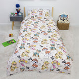 Paw Patrol single duvet set with pups on blue background (British brand)