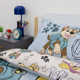 Paw Patrol single duvet set with pups on blue background (British brand)