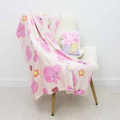 Peppa Pig fleece blanket featuring Peppa and Evie, UK version