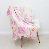 Peppa Pig fleece blanket featuring Peppa and Evie, UK version