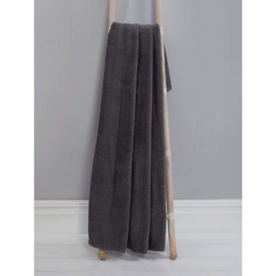 Sleepdown charcoal teddy fleece throw - British product