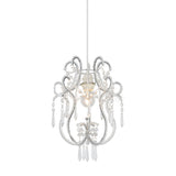 George Home acrylic crystal beaded cylinder lamp with silver finish, UK version