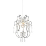George Home acrylic crystal beaded cylinder lamp with silver finish, UK version