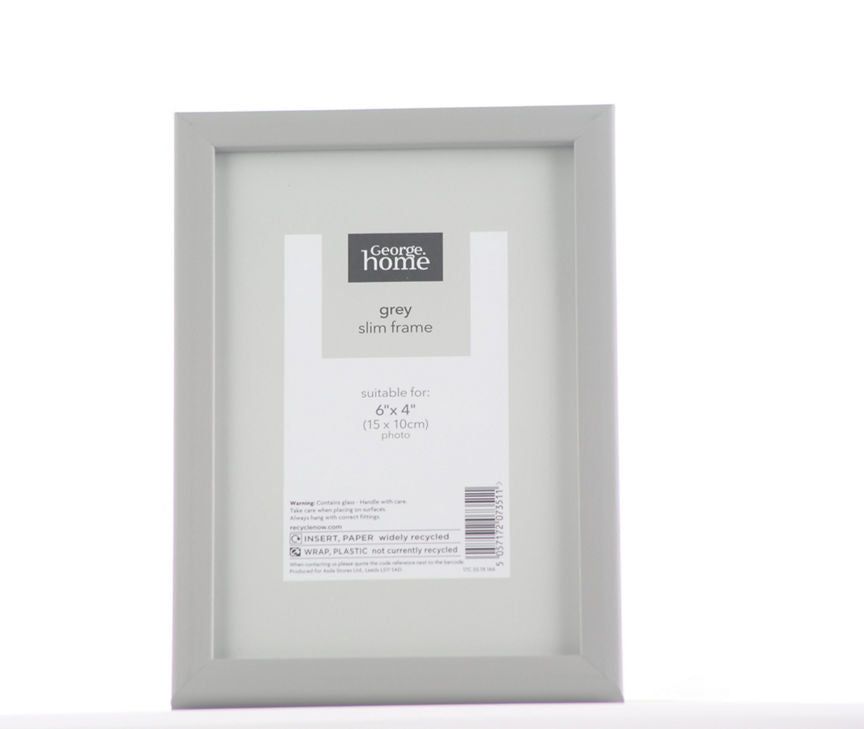 George Home Grey Plastic Frame 6 x 4Inch GOODS ASDA   