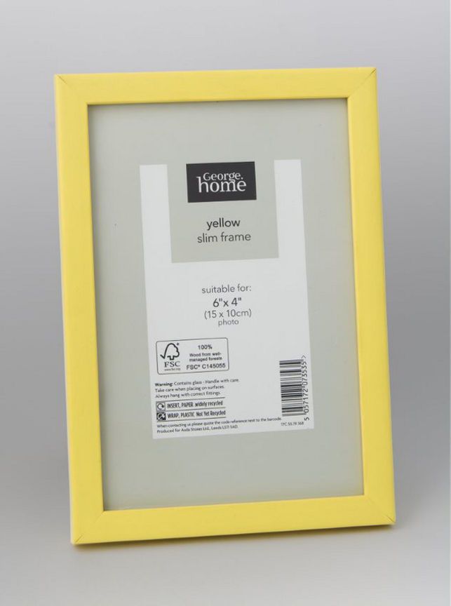 George Home Yellow Plastic Frame 6 x 4Inch GOODS ASDA   