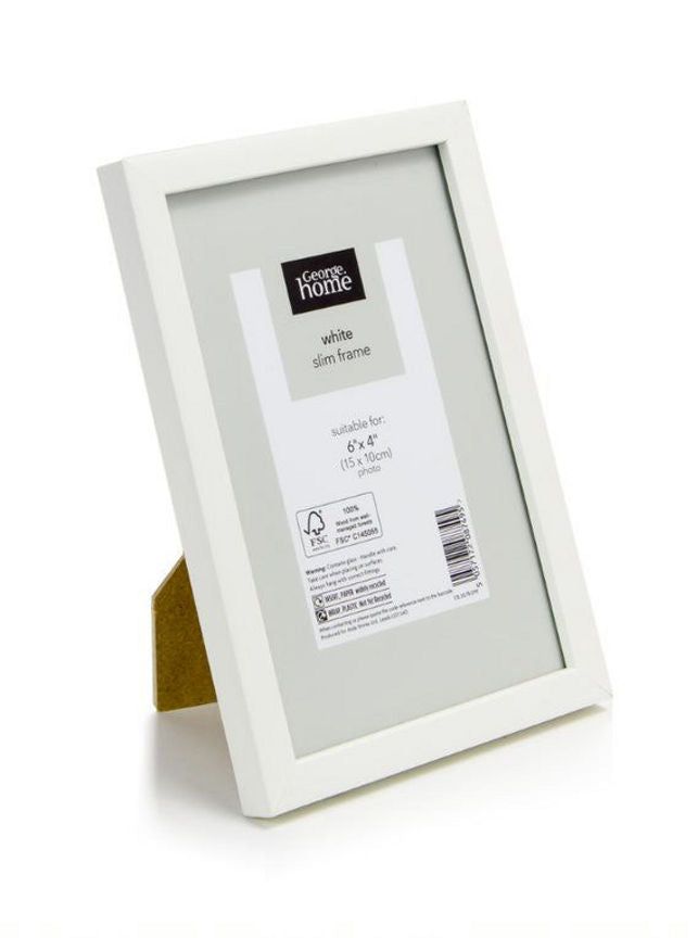 George Home White Slim Photo Frame GOODS ASDA   