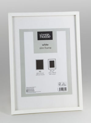 George Home White Photo Frame 9x7 with mount, A4 no mount
