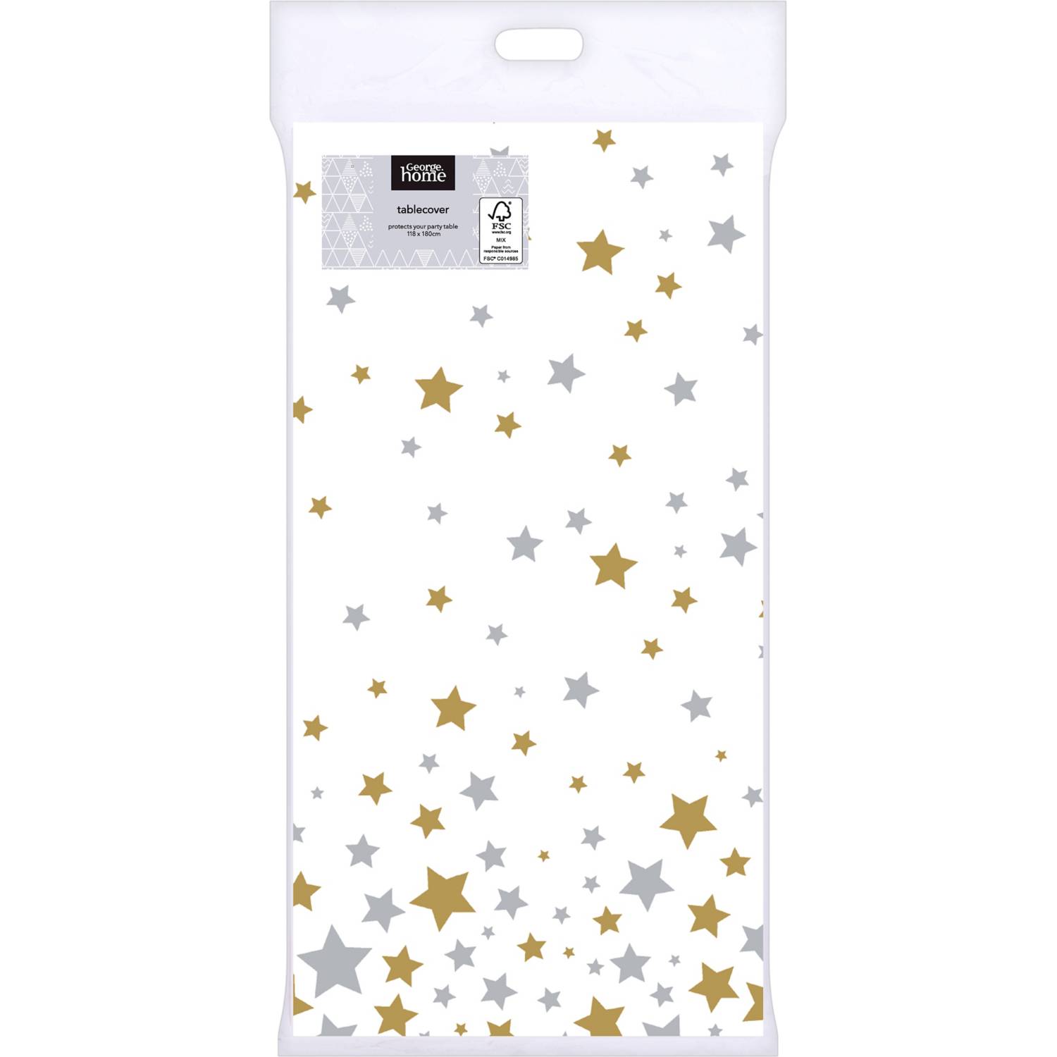 George Home silver and gold star tablecover - British product