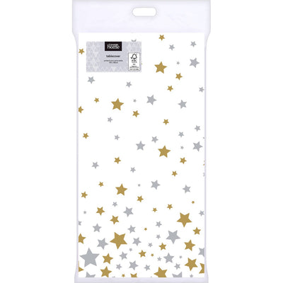 ASDA George Home Silver and Gold Star Table Cover- Buy online at McGrocer