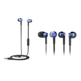 ONN metallic earphones blue with microphone (British brand)