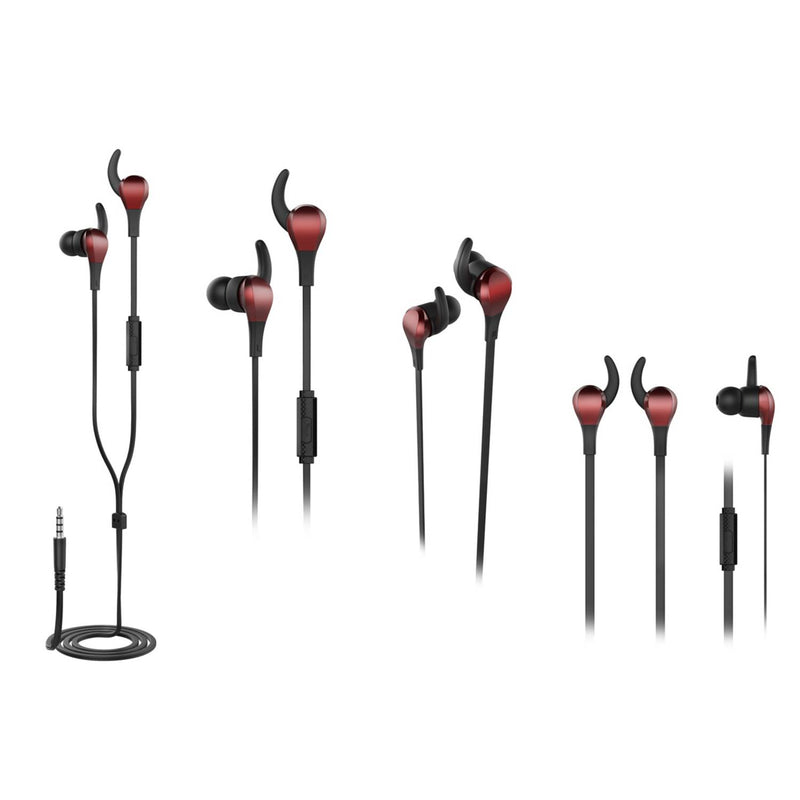 ONN secure earphones deep red 1.2m cable, UK version