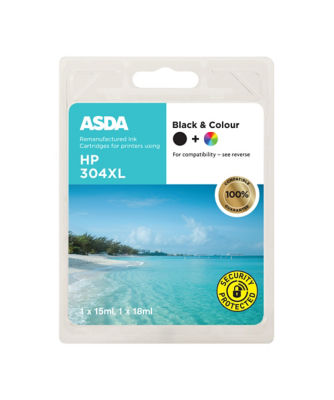 ASDA 304XL Black and Colour ink cartridge - British product