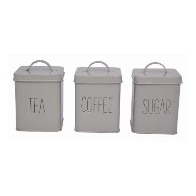 ASDA George Home Canister Set of 3 Grey Kitchen Storage Canisters- Buy online at McGrocer