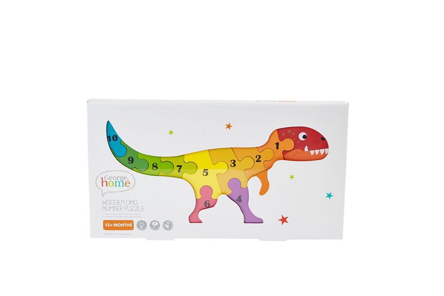 George Home Wooden Dino Number Puzzle