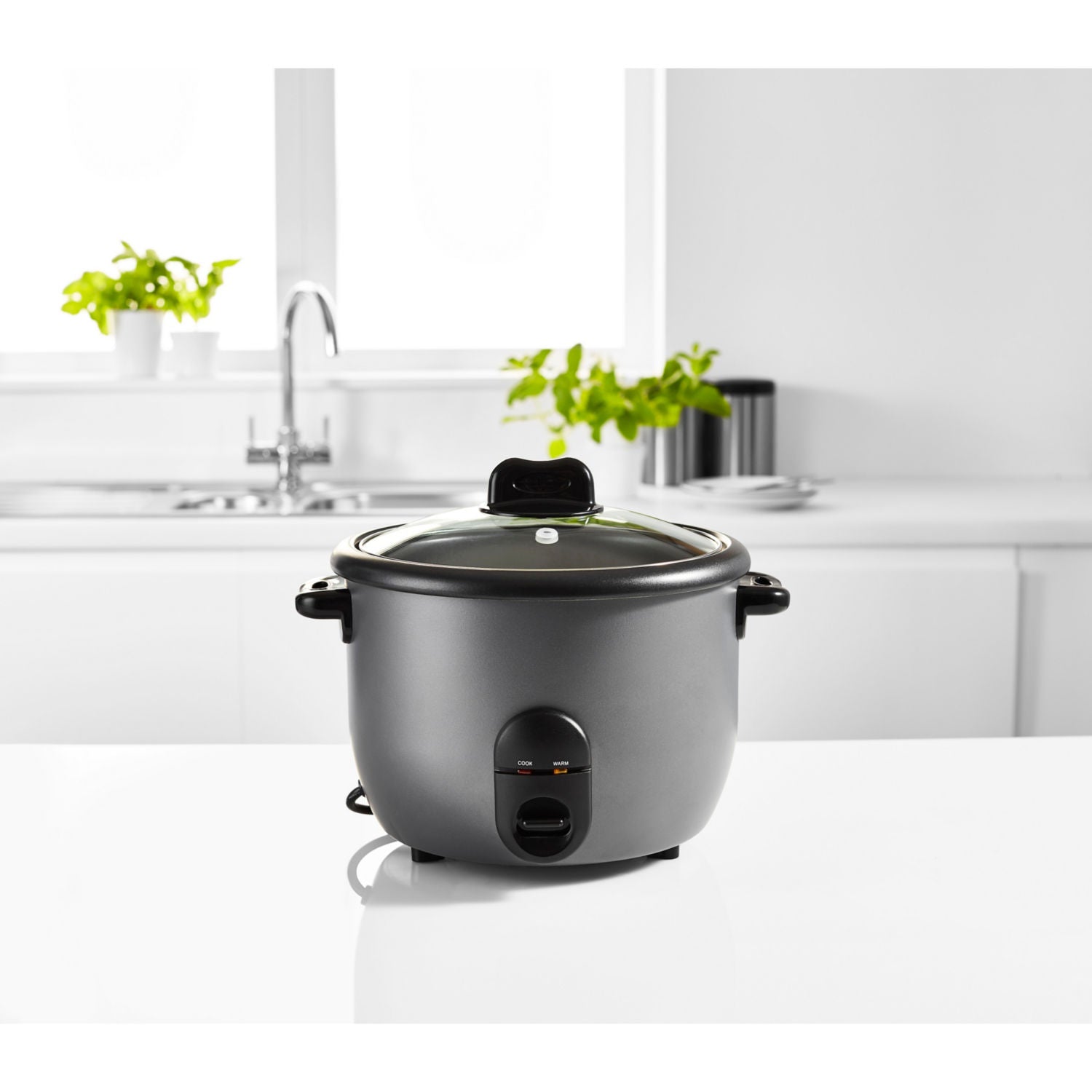 George Home Grey Rice Cooker and Steamer 1.8L, UK version