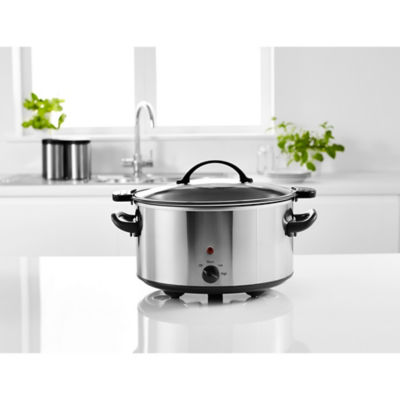 George Home stainless steel manual slow cooker 5L, UK version