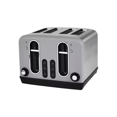 George Home Grey Stainless Steel 4 Slice Toaster, UK version