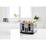 George Home Grey Stainless Steel 4 Slice Toaster, UK version