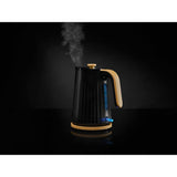 George Home Black And Wood Textured Scandi Fast Boil Kettle 1.7L