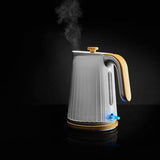 George Home White And Wood Textured Scandi Fast Boil Kettle 1.7L