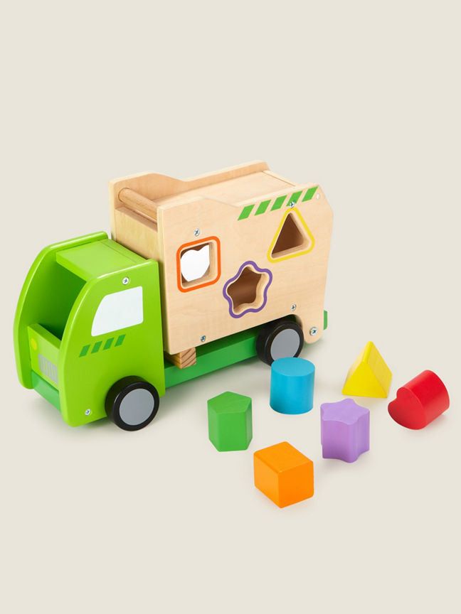 George Home Wooden Shape Sorter Recycle Truck GOODS ASDA   