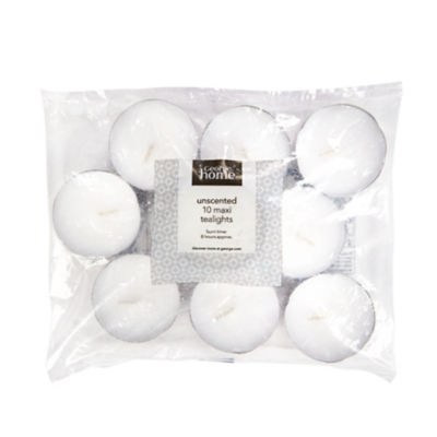 ASDA George Home Unscented Maxi Tea Lights 10 Pack- Buy online at McGrocer