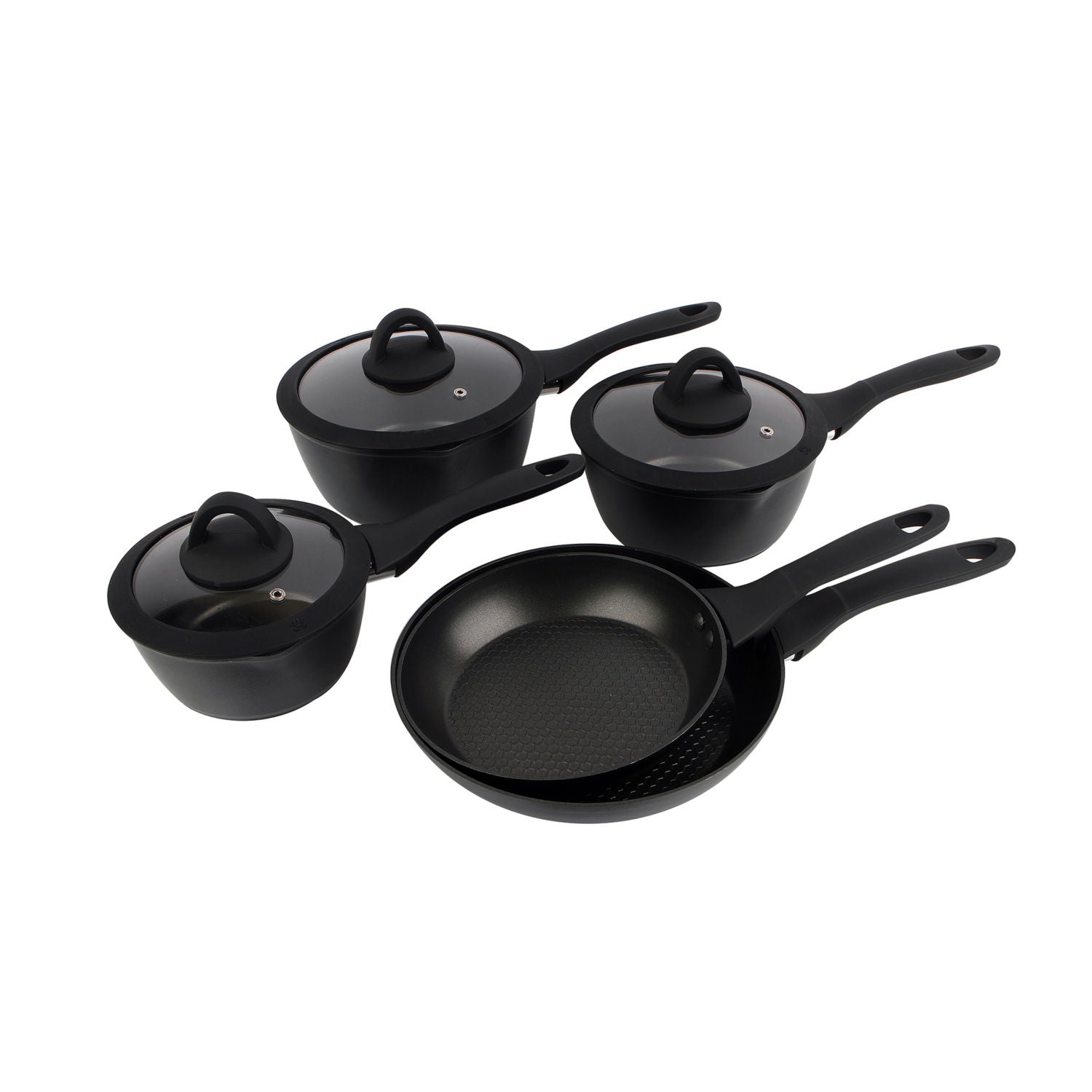 George Home 5-piece pan set with saucepans and frying pans (British brand)