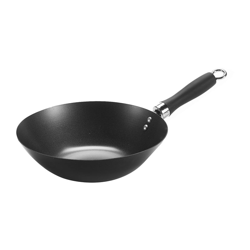 George Home black spun steel wok 28cm, imported from the UK