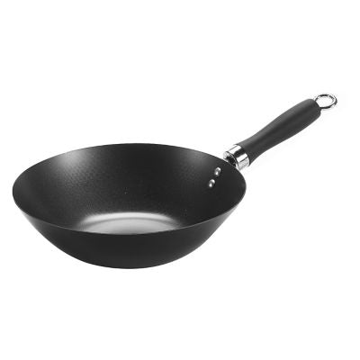 George Home black spun steel wok 28cm, imported from the UK
